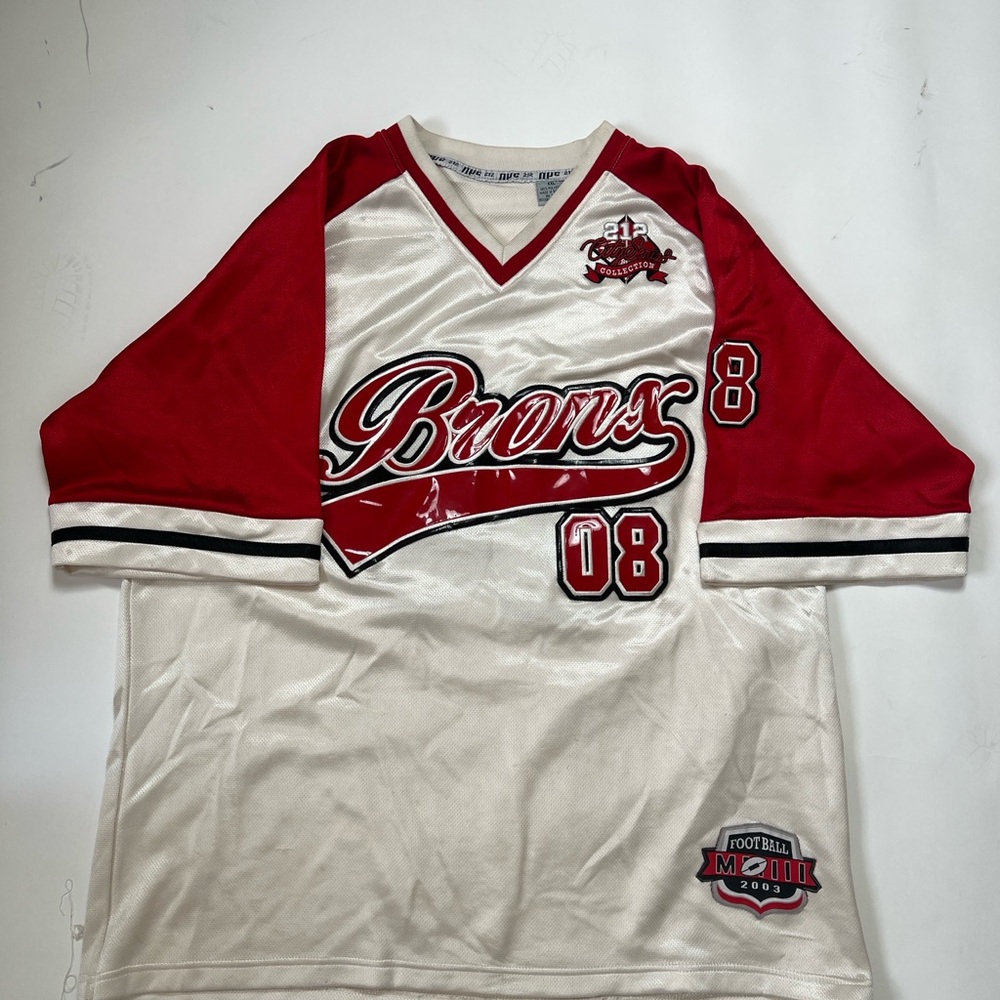 NYC Bronx Football Jersey in Red & White